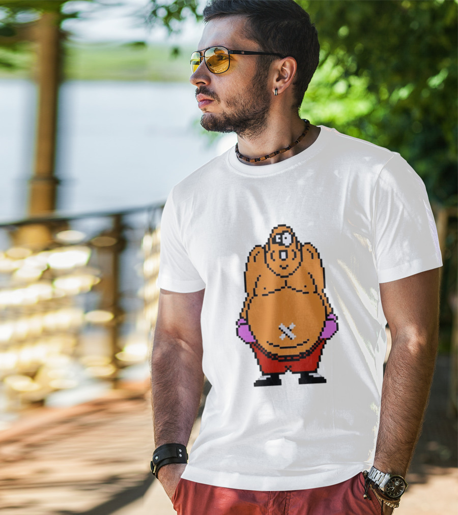 King Hippo Pixel Art From Mike Tyson's Punch Out!! NES Game T-Shirt