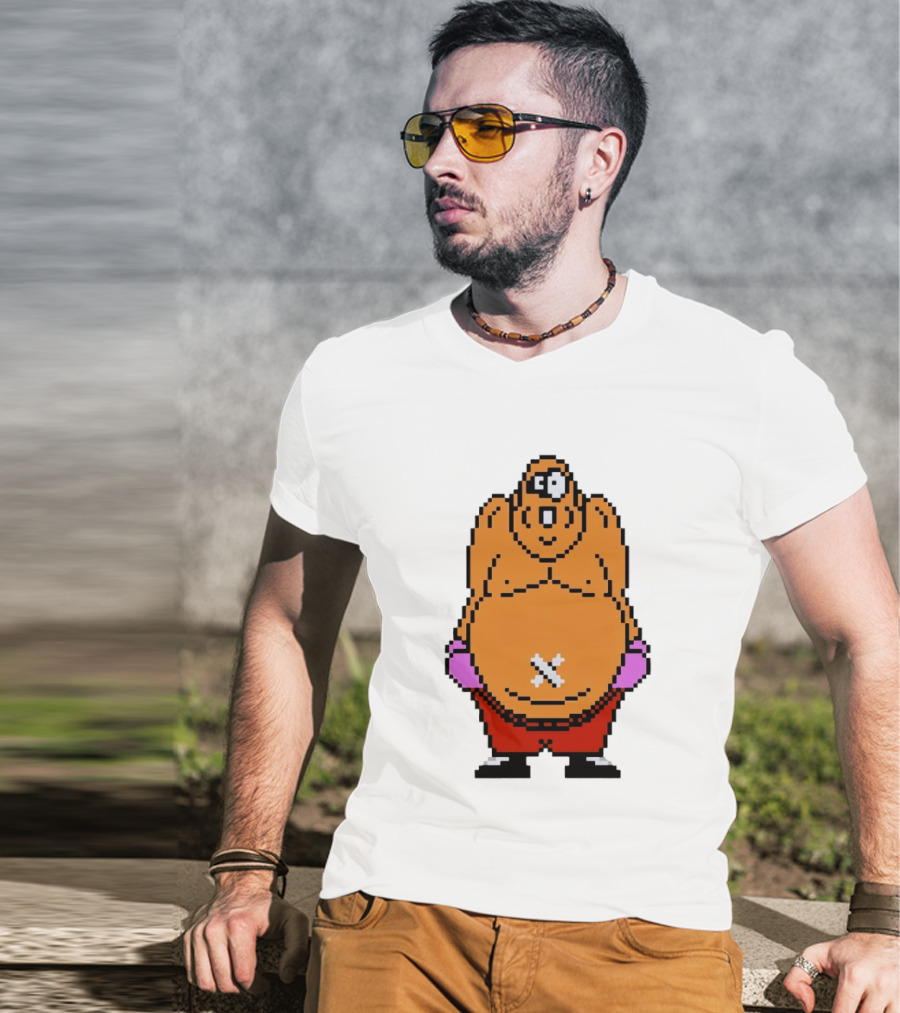 King Hippo Pixel Art From Mike Tyson's Punch Out!! NES Game T-Shirt
