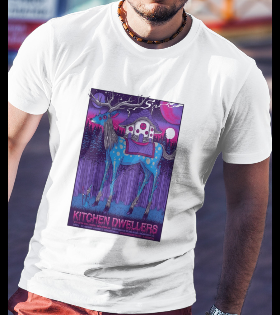 Kitchen Dwellers California Tour February 2026 Mystic Deer T-Shirt