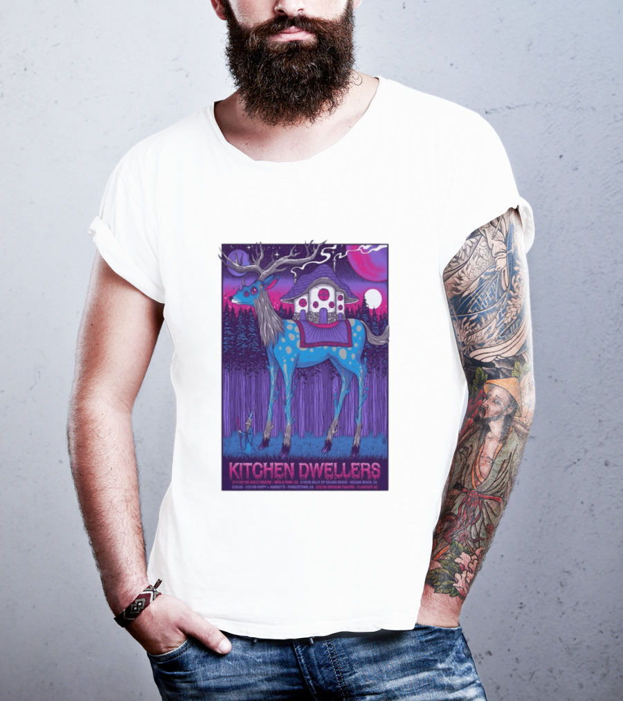 Kitchen Dwellers California Tour February 2026 Mystic Deer T-Shirt