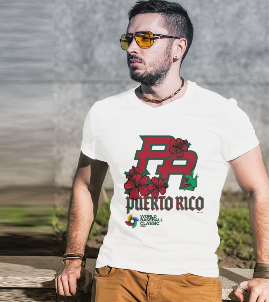 Puerto Rico 2026 World Baseball Classic Hibiscus Coqui T-Shirt
