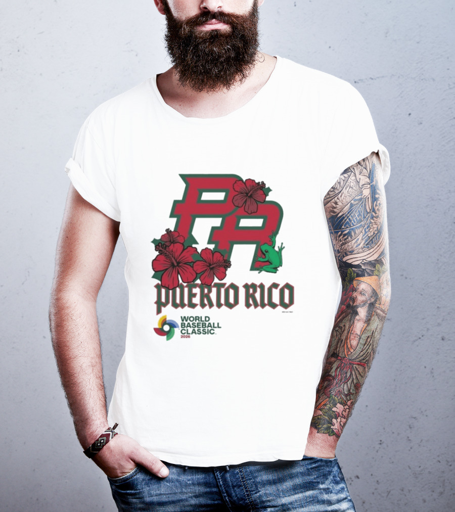 Puerto Rico 2026 World Baseball Classic Hibiscus Coqui T-Shirt