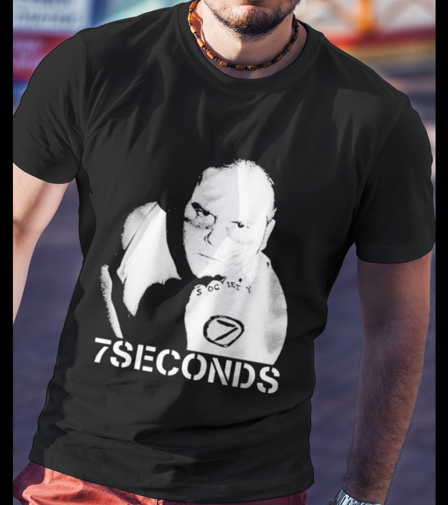 7 Seconds Society SBG White Text Fighter Pose T-Shirt