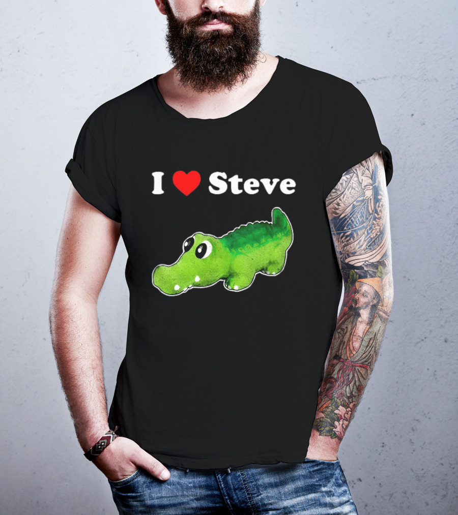 I Love Steve Cute Green Cartoon Gator T-Shirt