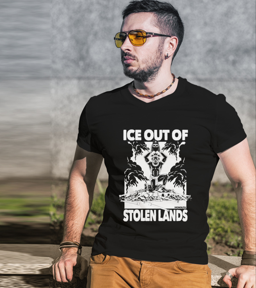 Ice Out Of Stolen Lands Activist Statement By MuckRock T-Shirt
