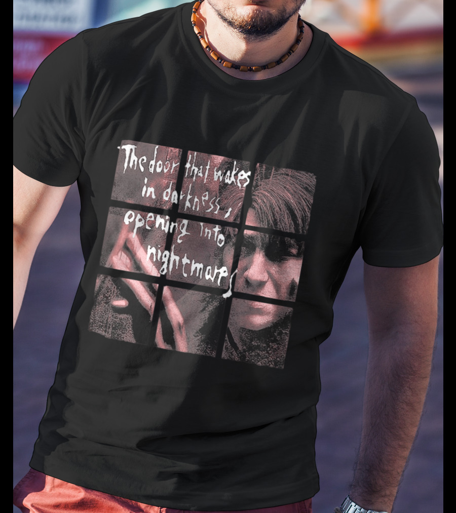 The Door That Wakes In Darkness Opening Into Nightmares Horror Montage T-Shirt