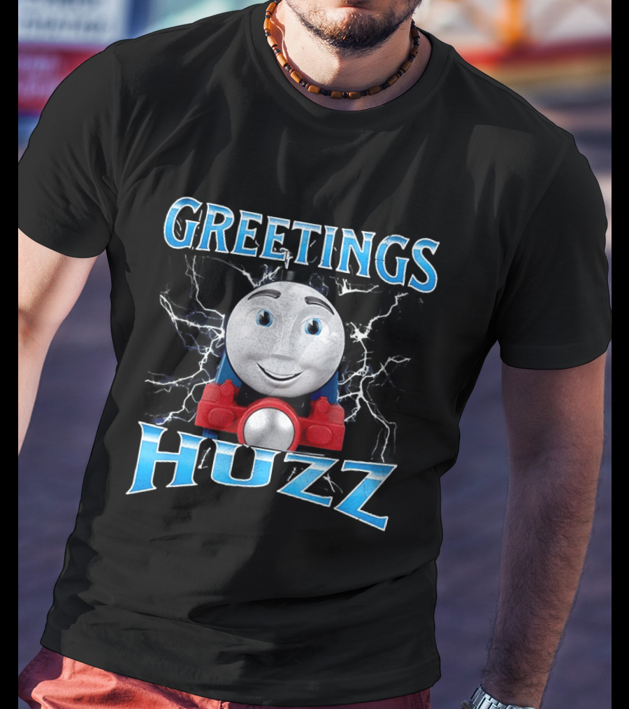 Greetings Huzz Thomas Train Face Expressive T-Shirt