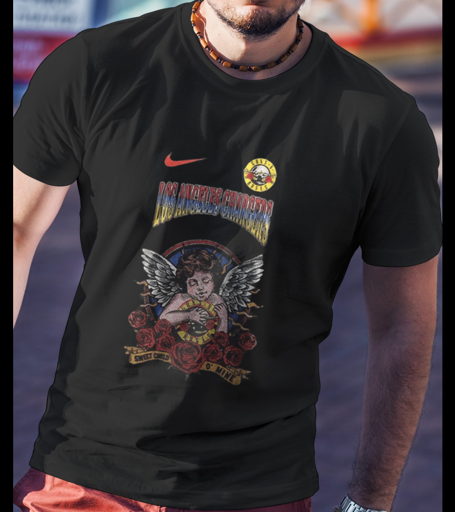 Nike Los Angeles Chargers Guns N Roses Sweet Child O' Mine Angel Roses T-Shirt