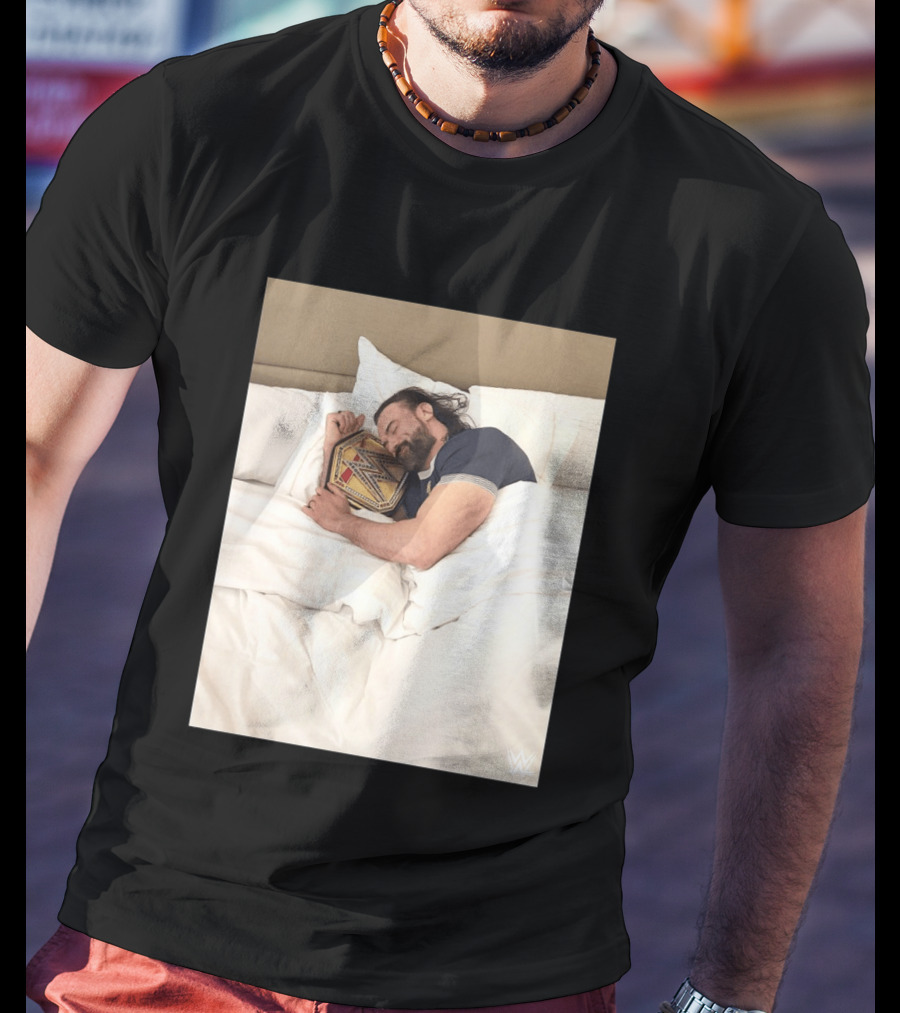 Drew McIntyre WWE Champion Sleeping Image T-Shirt