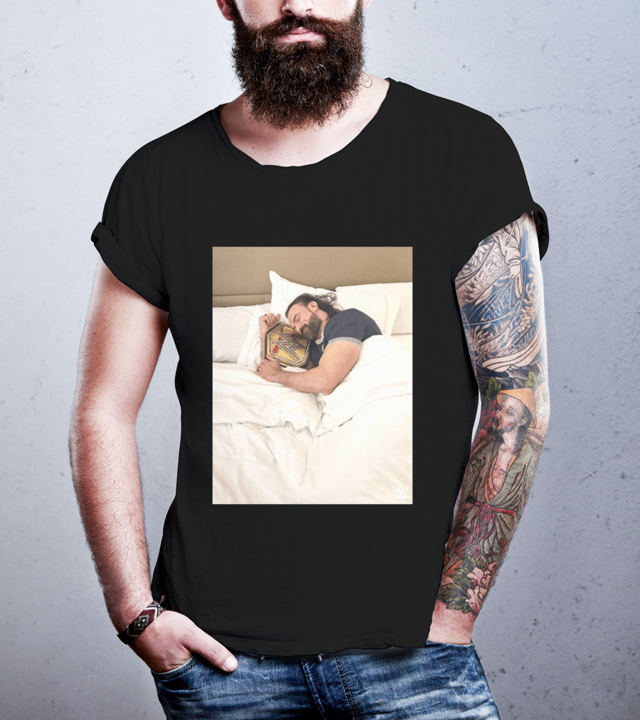 Drew McIntyre WWE Champion Sleeping Image T-Shirt