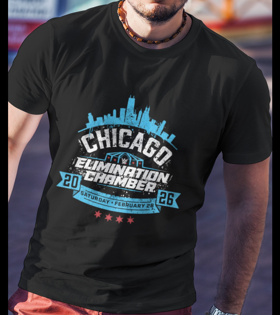 Elimination Chamber 2026 Chicago February 28 Event WWE Tribute Skyline T-Shirt