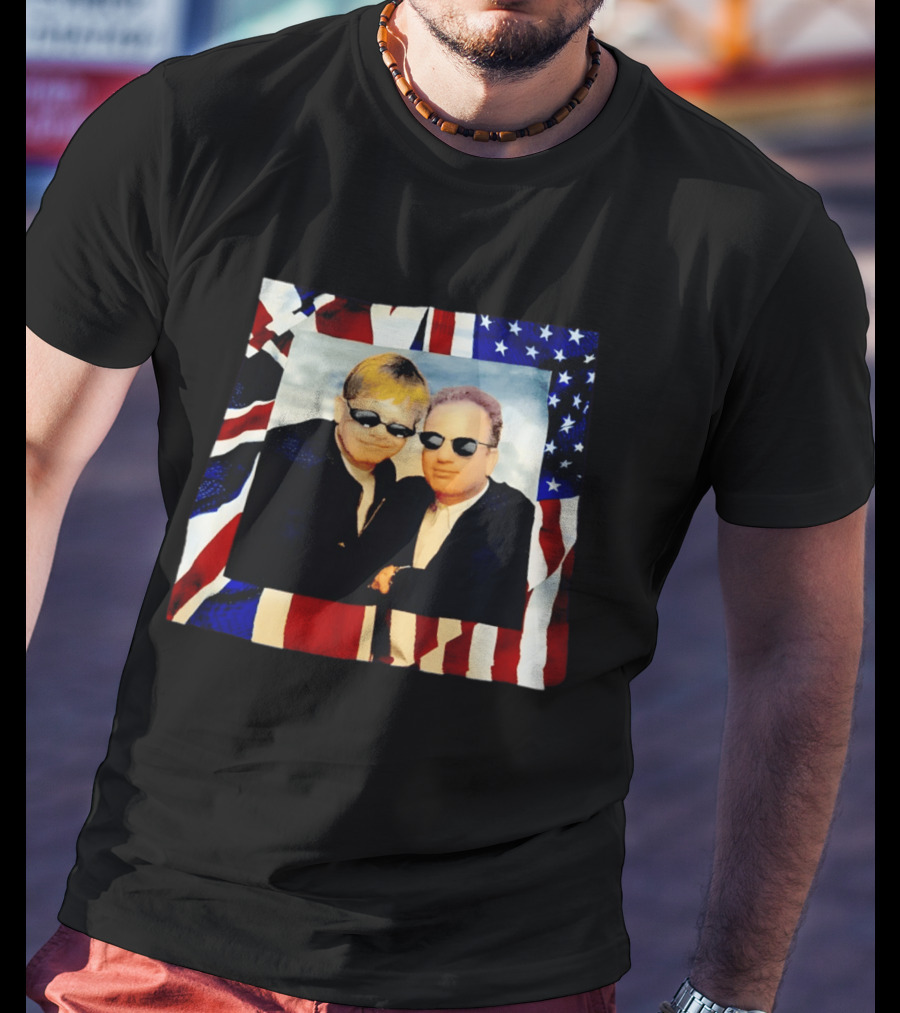 Elton John Billy Joel 1994 Tour American Flag T-Shirt