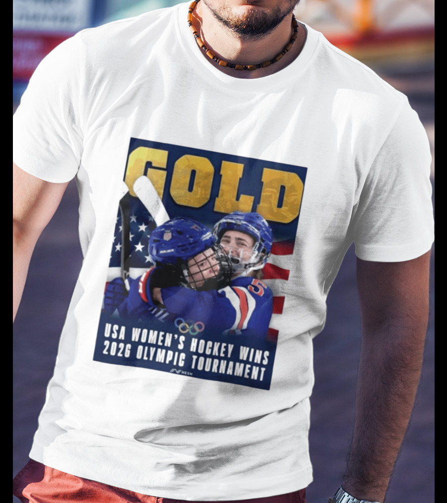 Gold USA Women's Hockey Victory 2026 Olympic Champions T-Shirt