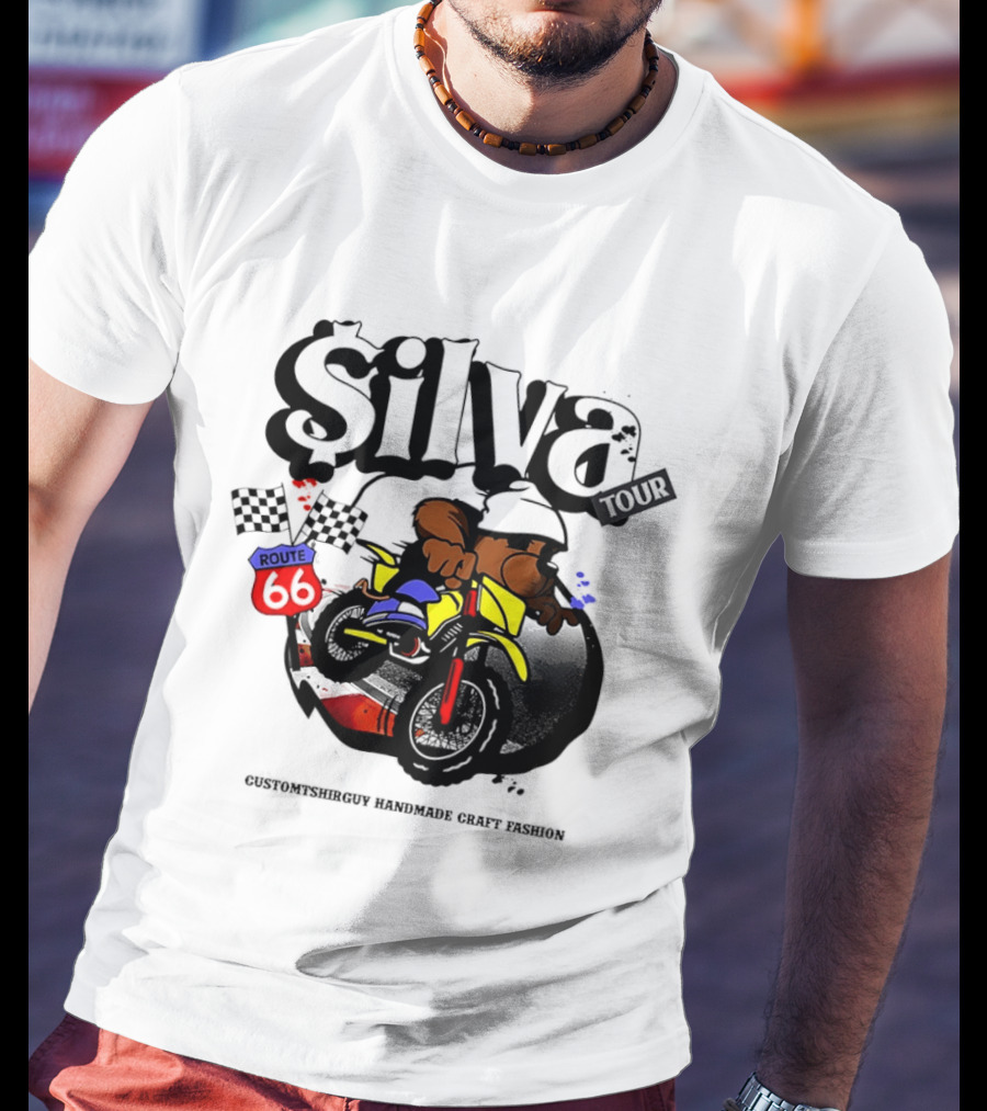 Silva Tour Motorbike Route Customtshirguy Handmade Craft Fashion T-Shirt