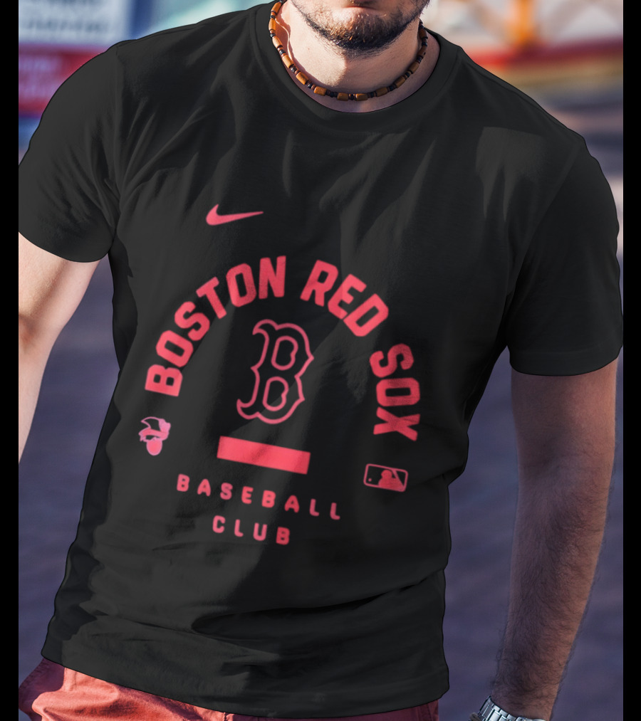 Boston Red Sox Baseball Club Nike Logo MLB T-Shirt