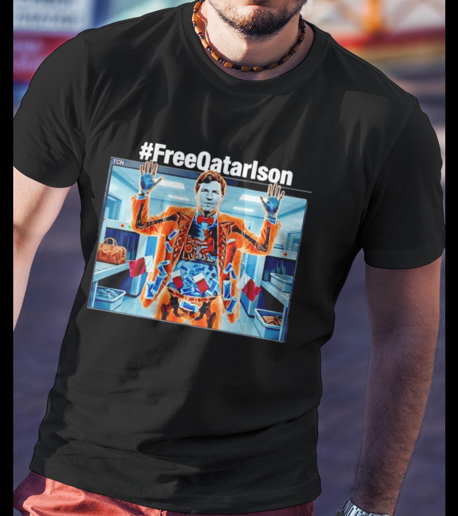 #FreeQatarlson Inside Scanner With Bold Suit And Flag T-Shirt