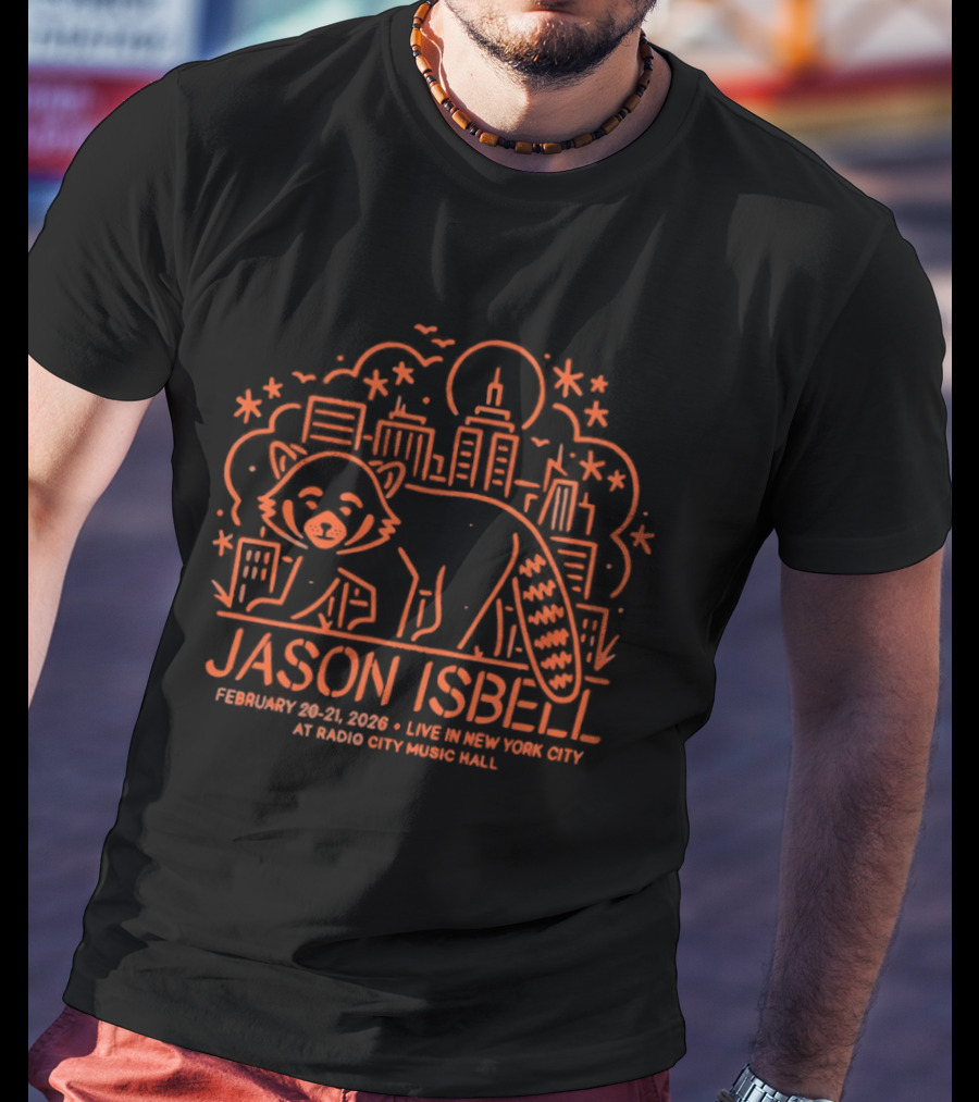 Jason Isbell February 20 21 2026 Beacon Theatre NYC Raccoon Skyline T-Shirt