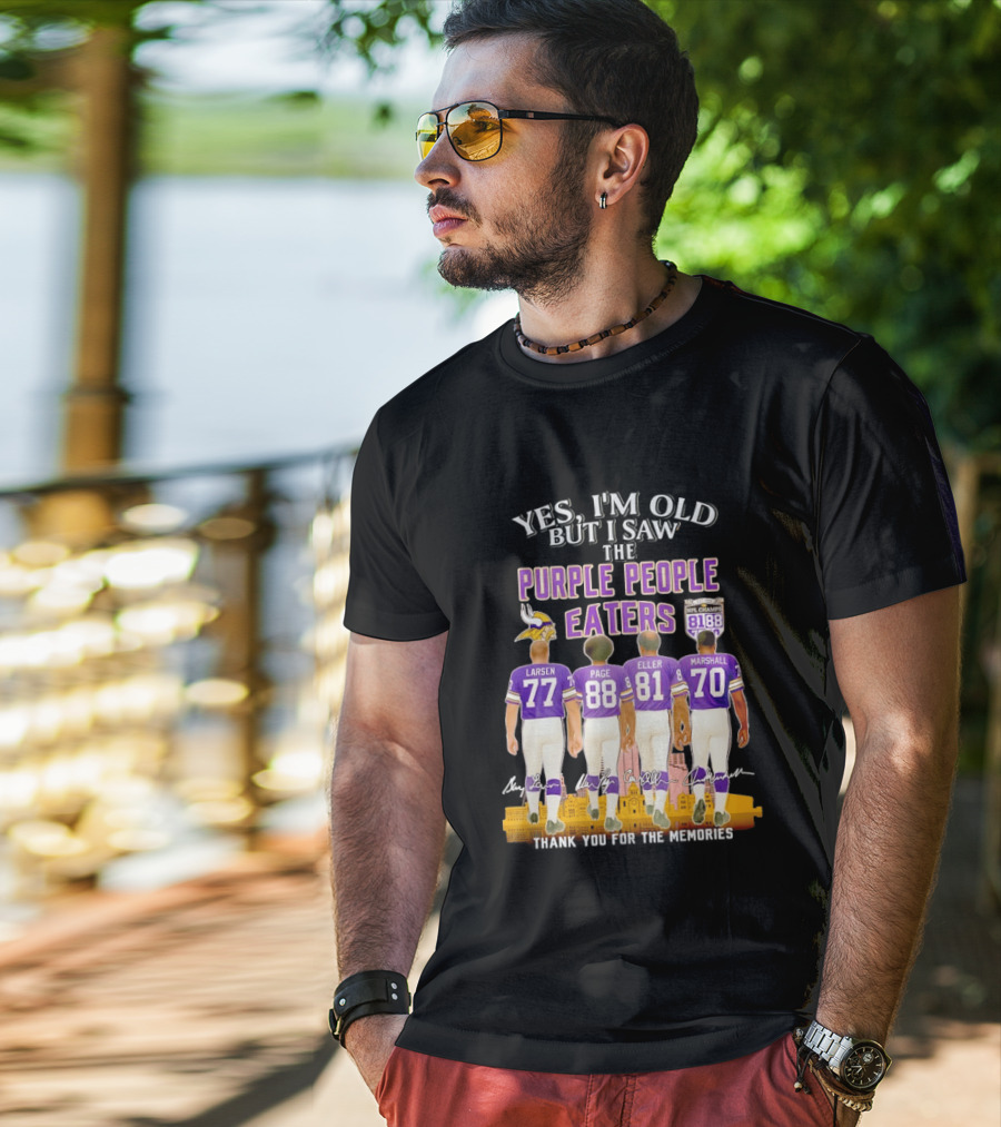 Minnesota Vikings Purple People Eaters NFL Champs City Skyline Marshall Eller Page Larsen T-Shirt