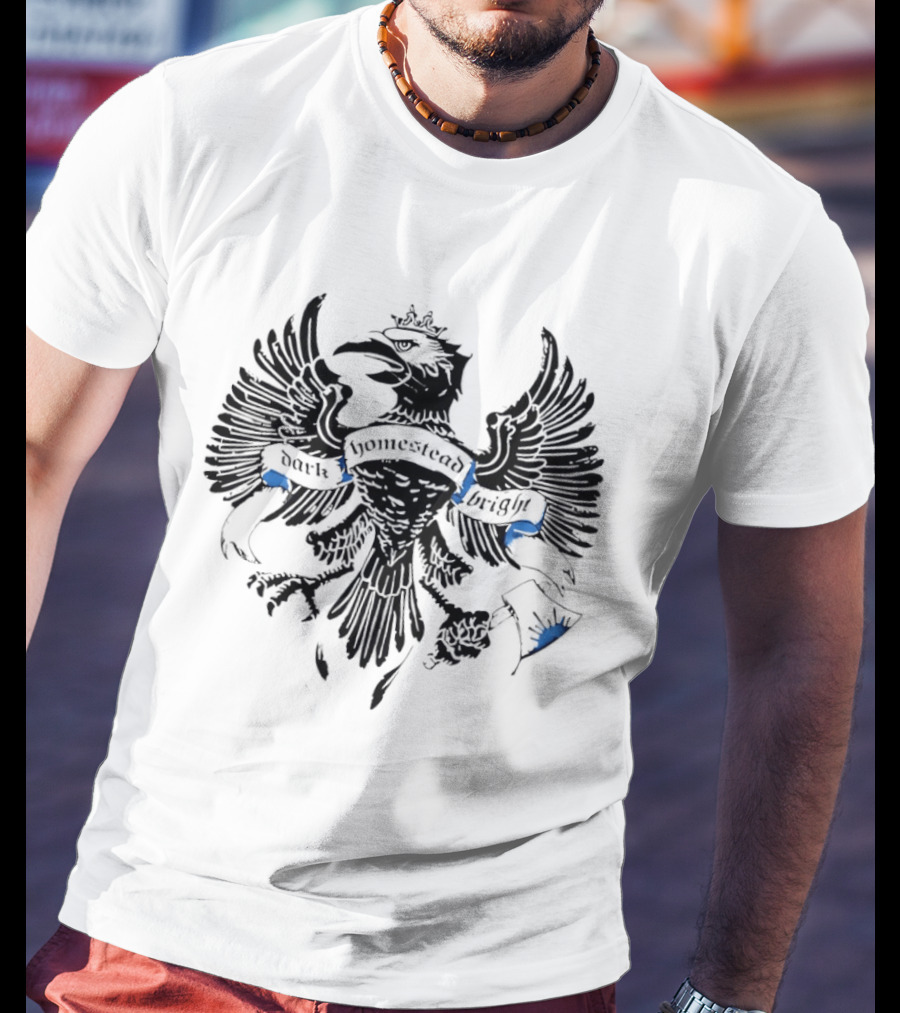 Dark Homestead Bright Eagle Crest Emblem Banner T-Shirt