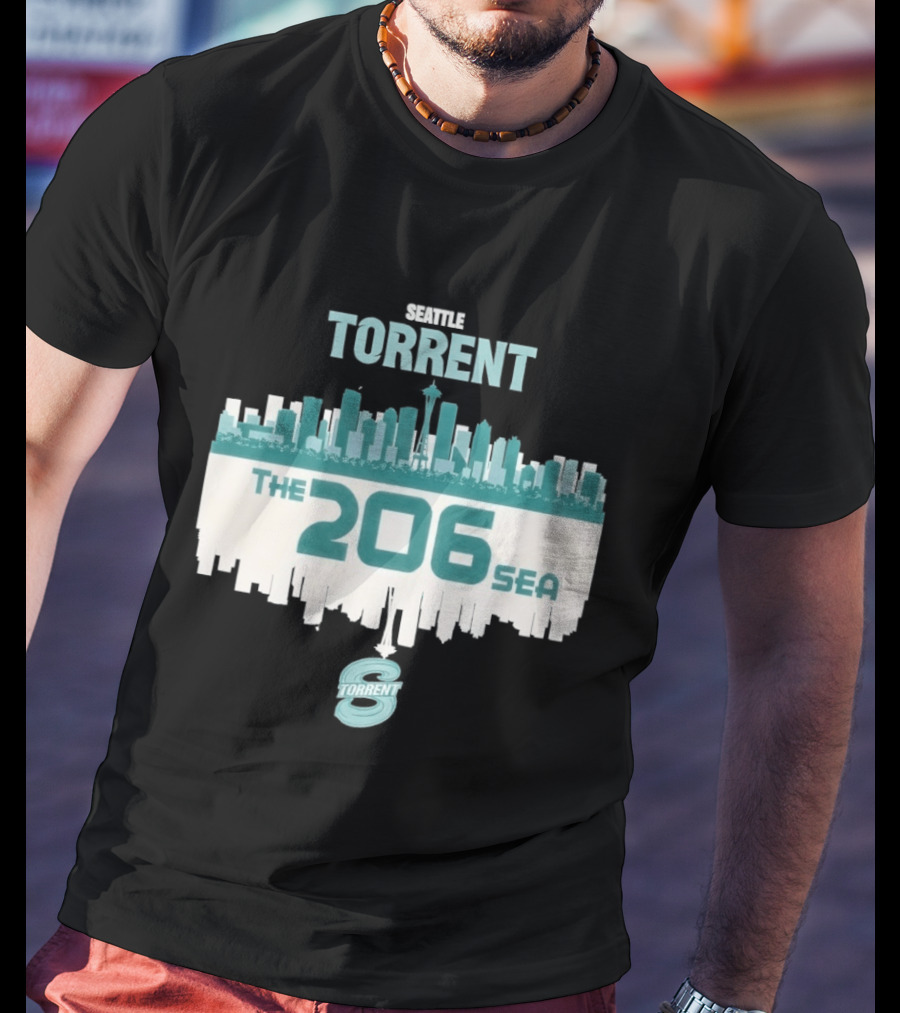 The 206 Sea Seattle Torrent Hockey City Skyline T-Shirt