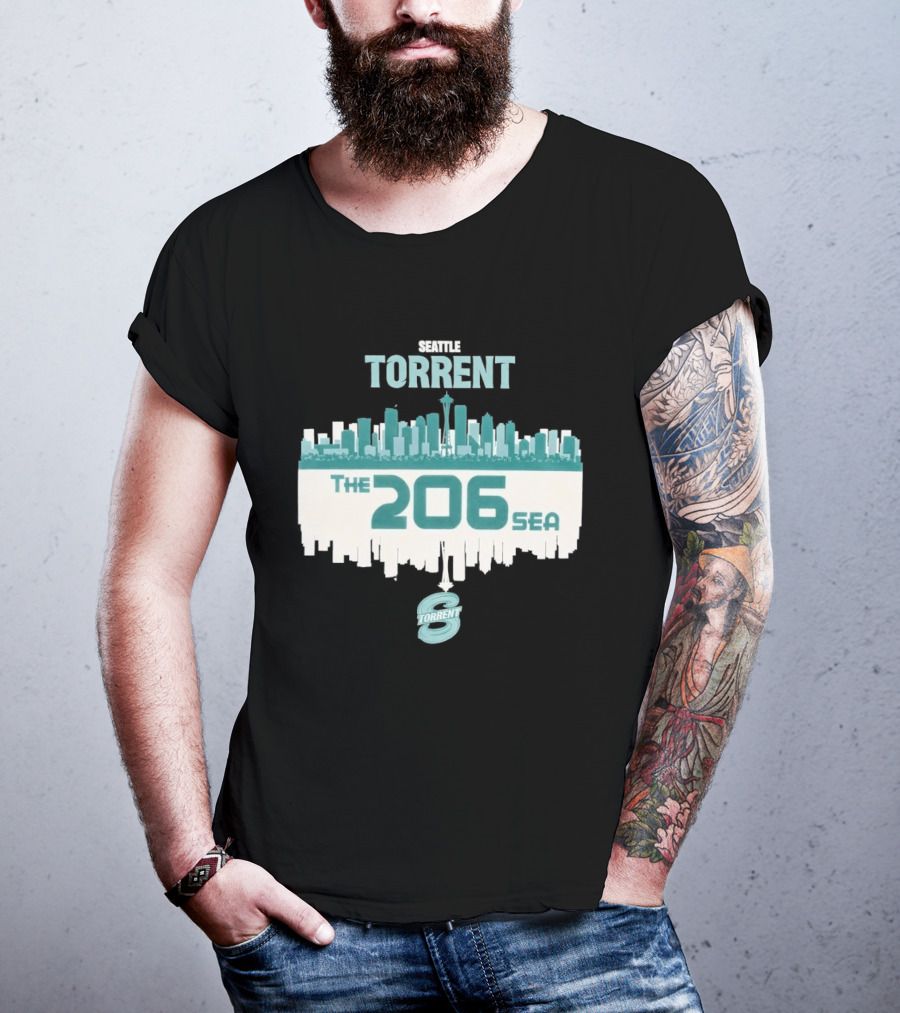 The 206 Sea Seattle Torrent Hockey City Skyline T-Shirt