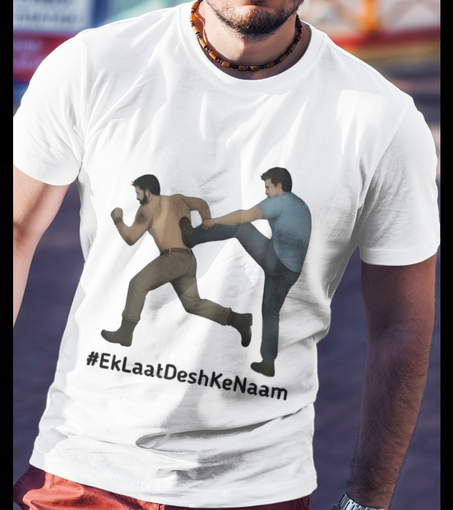 #EkLaatDeshKeNaam Man Kicking Another Man From Behind T-Shirt