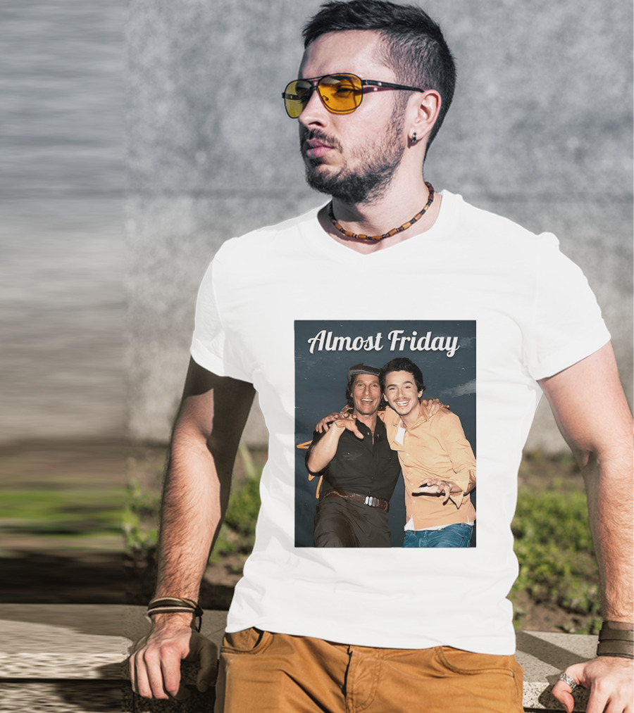 Almost Friday Chalamet McConaughey Smiling Duo T-Shirt