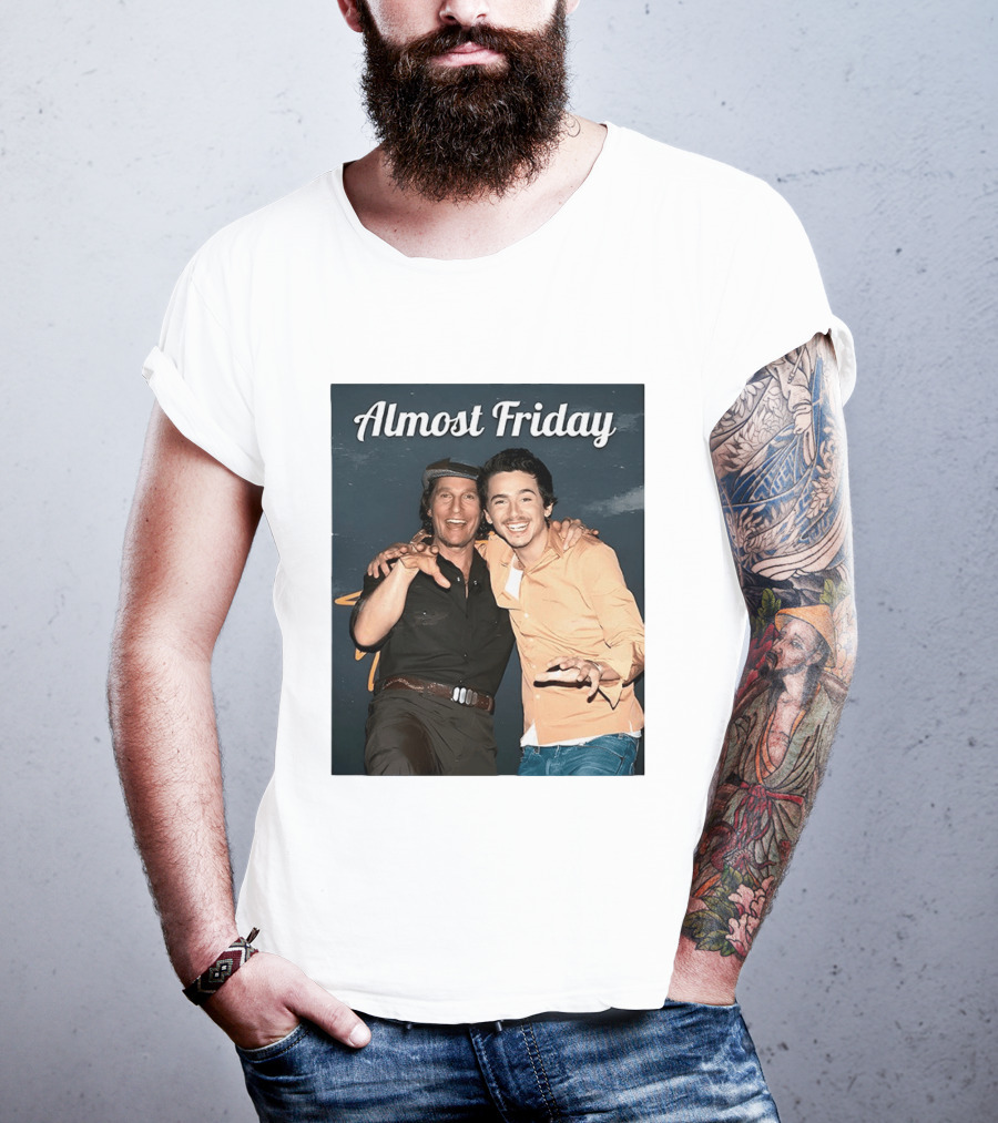 Almost Friday Chalamet McConaughey Smiling Duo T-Shirt