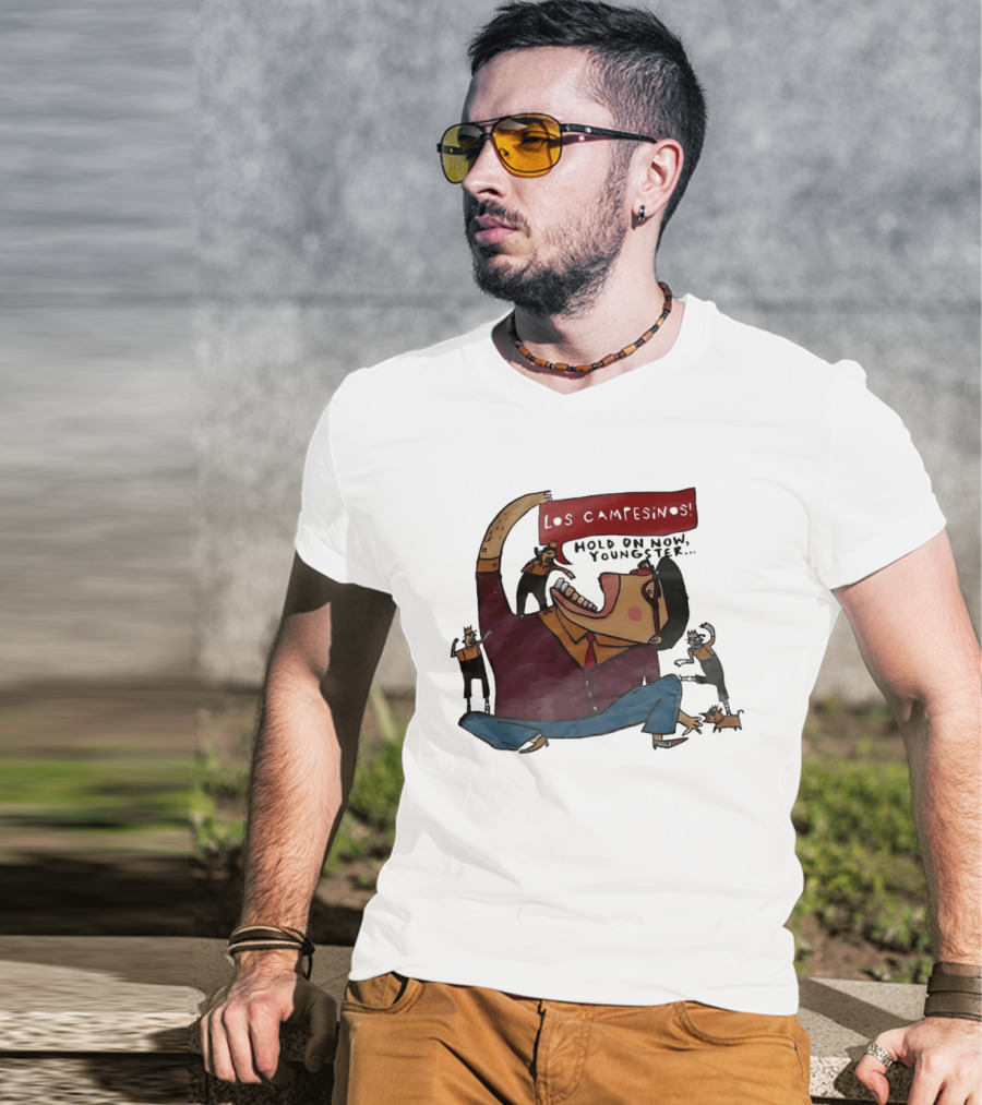 Los Campesinos Hold On Now Youngster Illustrated Characters In Motion T-Shirt
