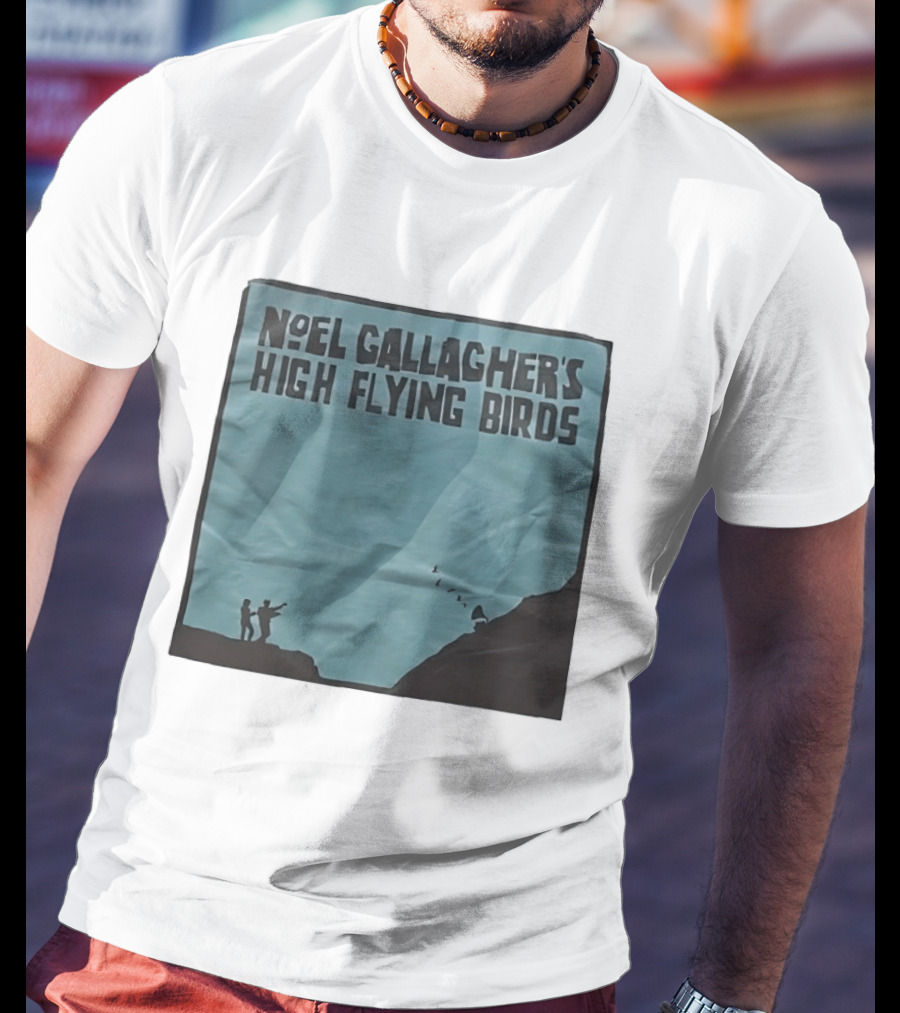 Noel Gallagher's High Flying Birds Album Cover Silhouette Cliff Scene T-Shirt