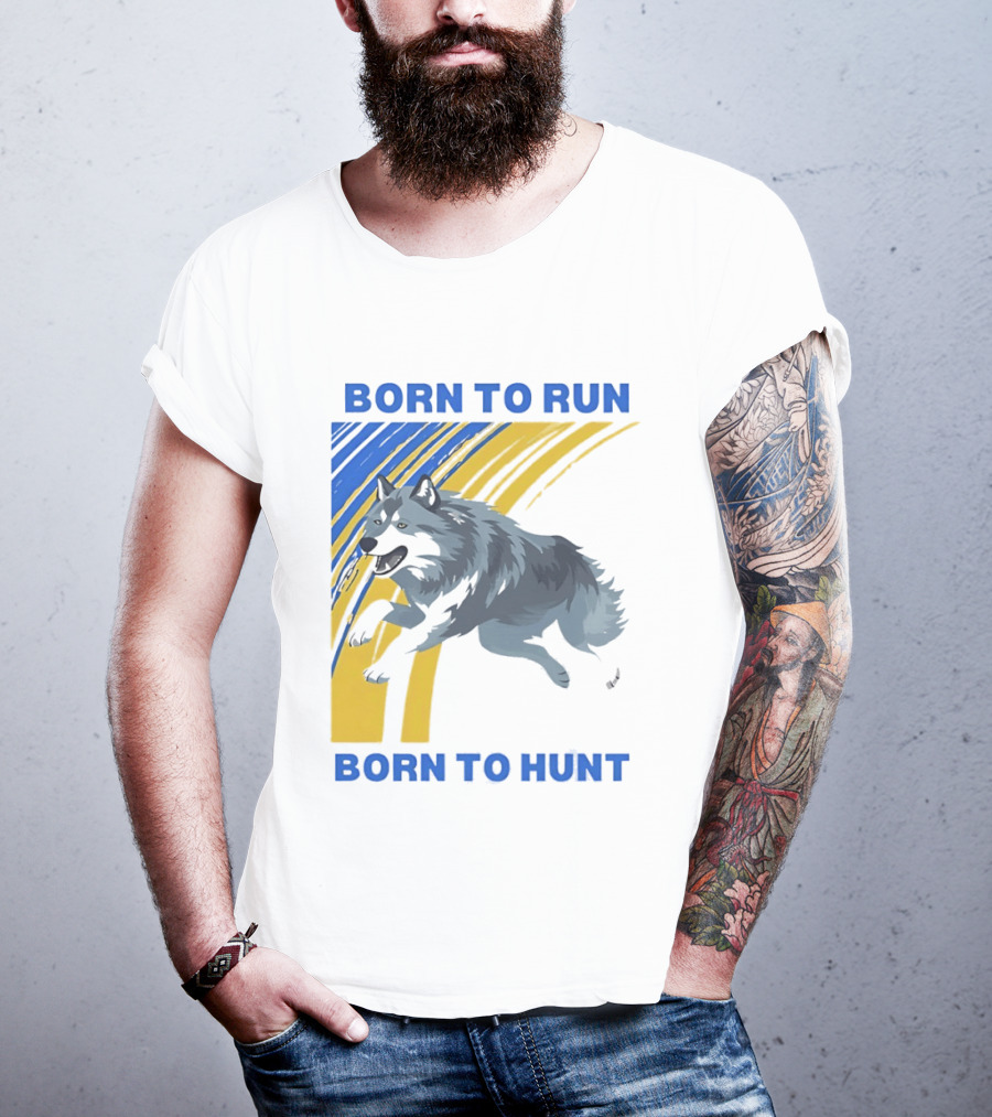 Born To Run Born To Hunt Wolf T-Shirt