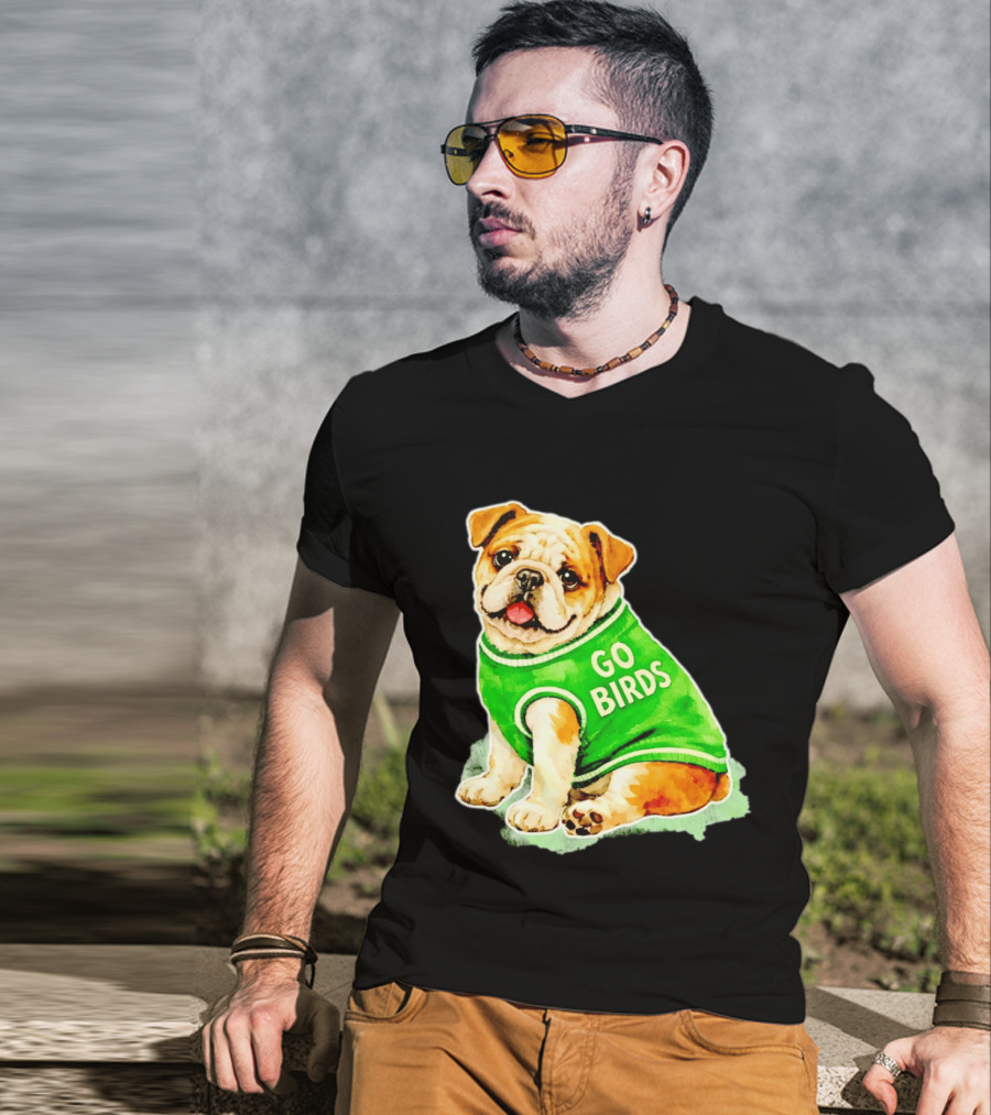 Briish Bulldog Go Birds Phillygoat Passyunk Avenue Green Jersey T-Shirt