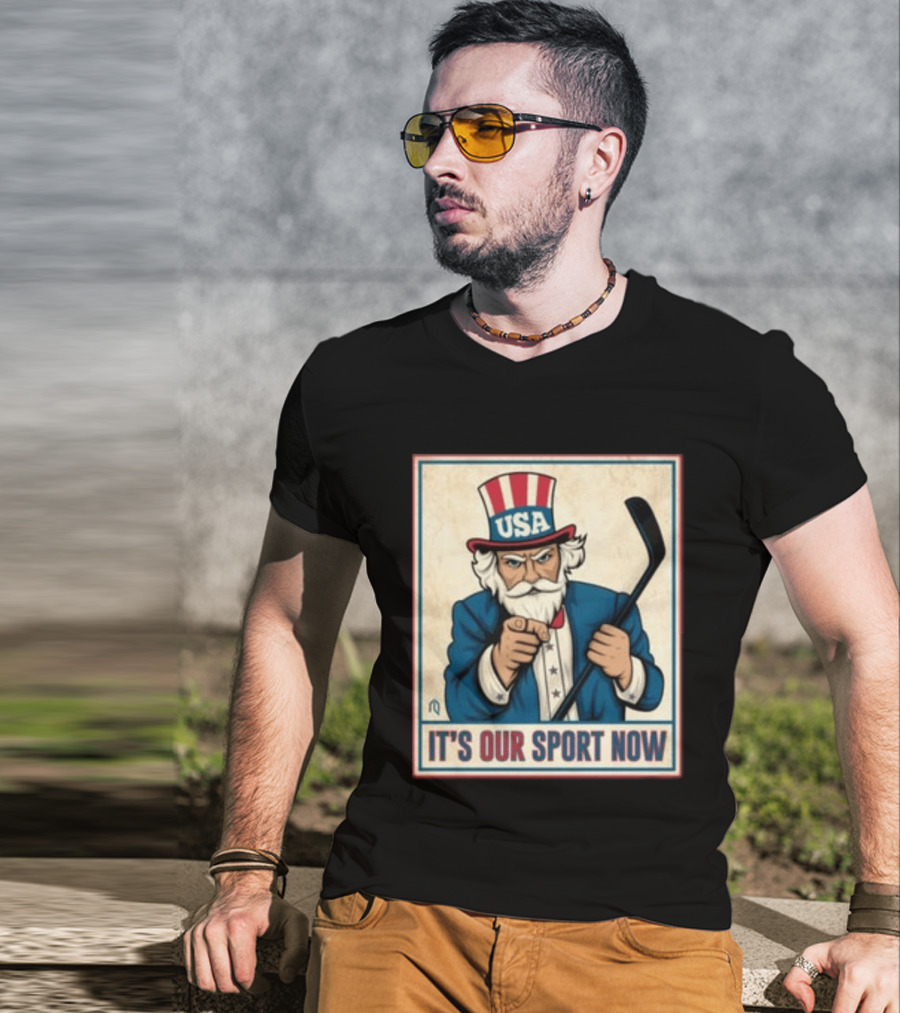 USA Hockey Uncle Sam It's Our Sport Now T-Shirt