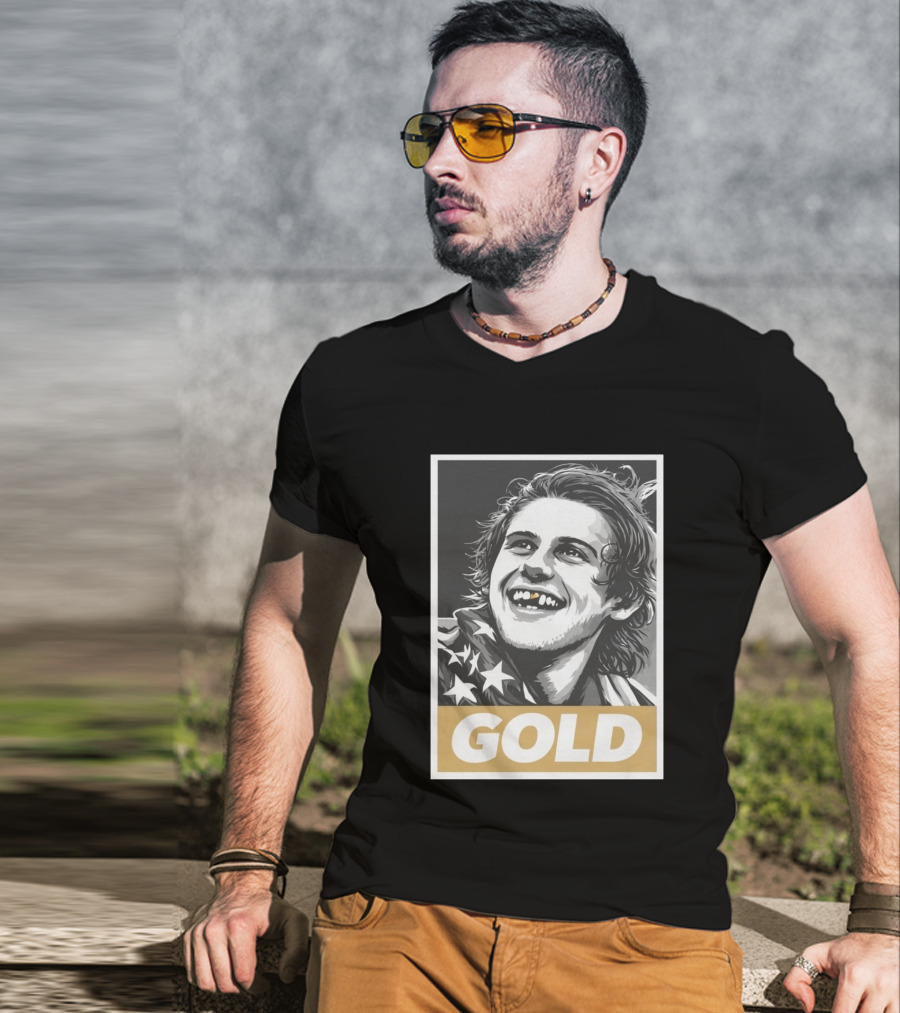 Jack Hughes Gold Medal Champion Olympic Legend Golden Smile T-Shirt