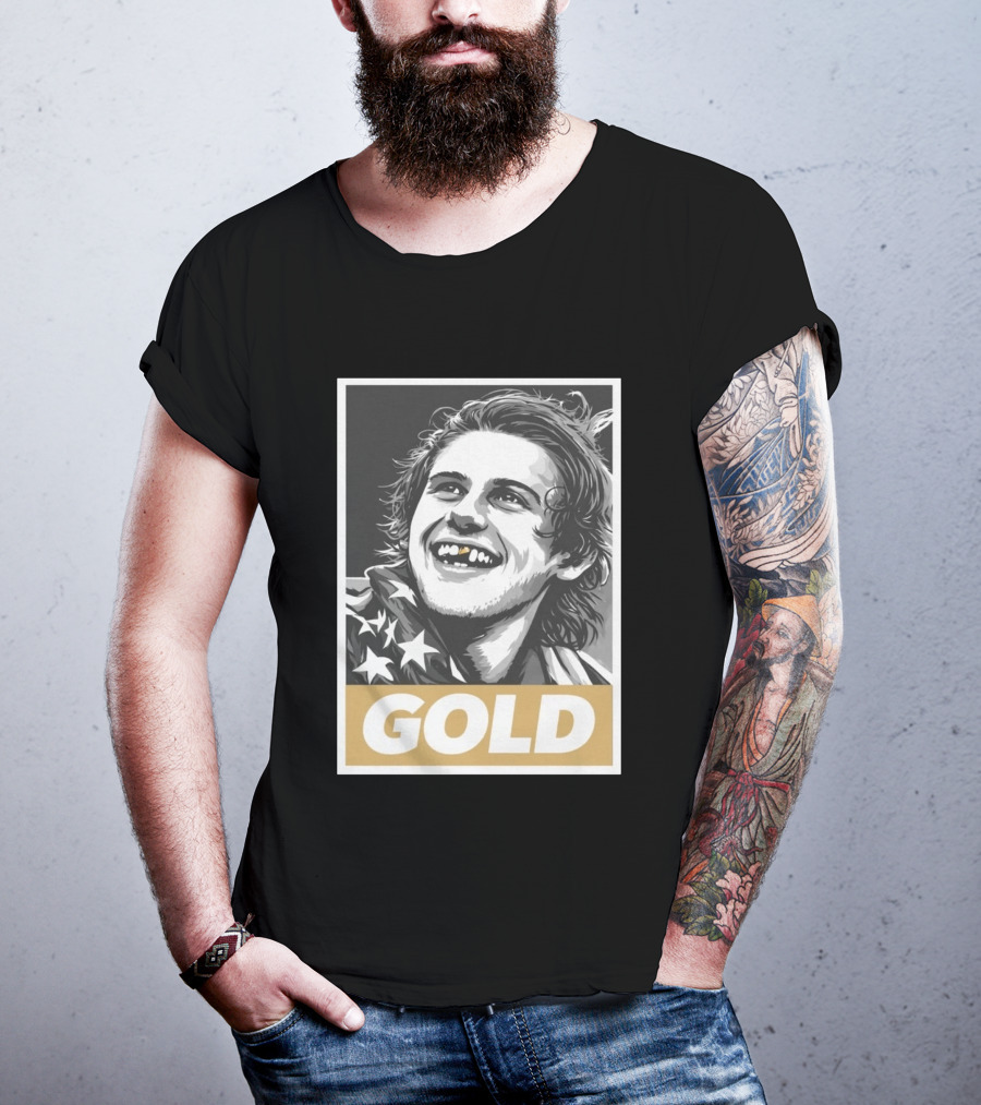 Jack Hughes Gold Medal Champion Olympic Legend Golden Smile T-Shirt