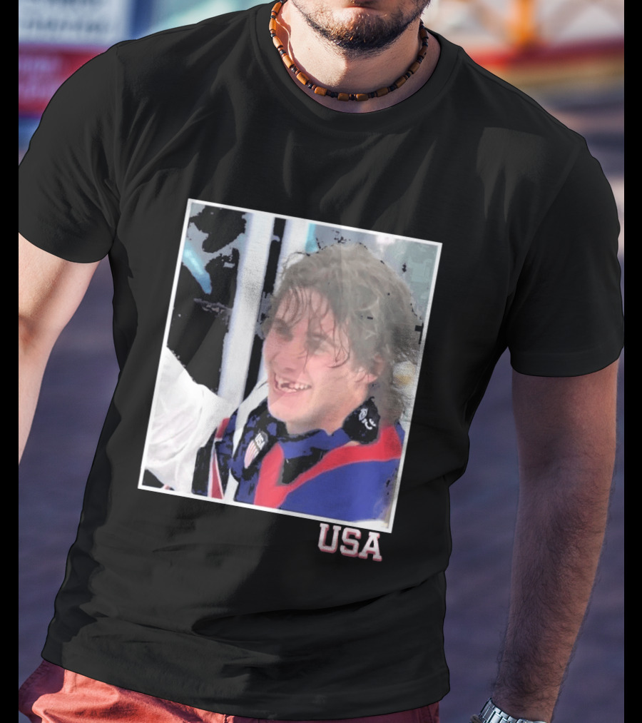 USA Hockey Jack Hughes Overtime Winner Celebration Moment T-Shirt