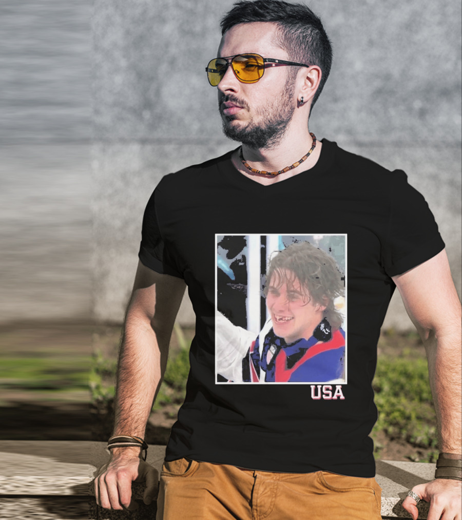 USA Hockey Jack Hughes Overtime Winner Celebration Moment T-Shirt