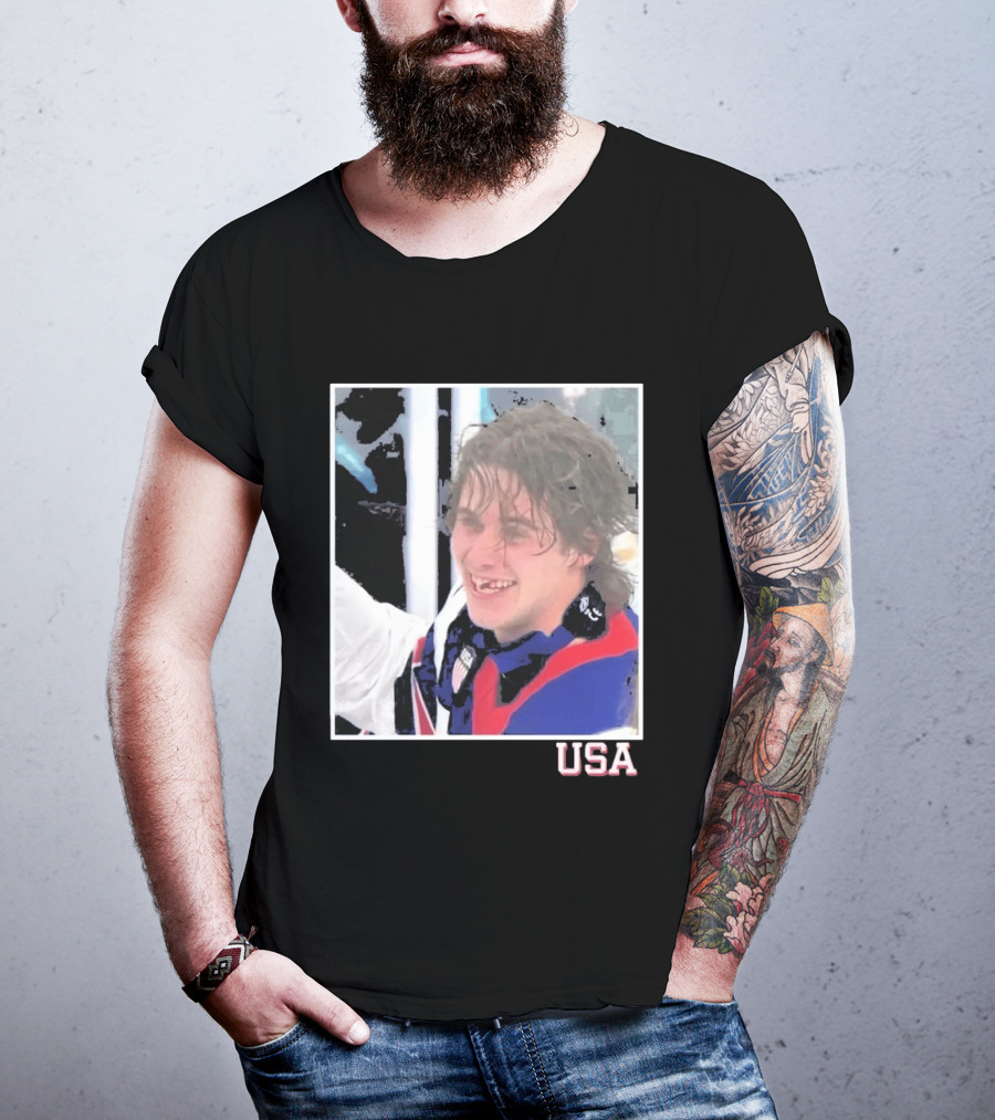USA Hockey Jack Hughes Overtime Winner Celebration Moment T-Shirt