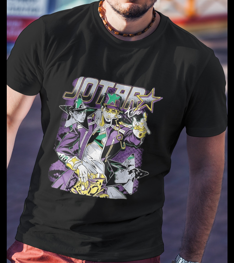 Jotaro Kujo Jojo's Bizarre Adventure Purple Star T-Shirt