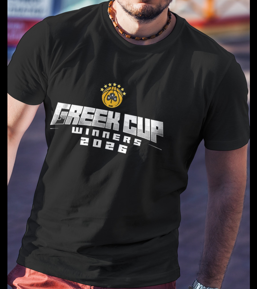 Greek Cup Winners 2026 Golden Trophy Stars T-Shirt
