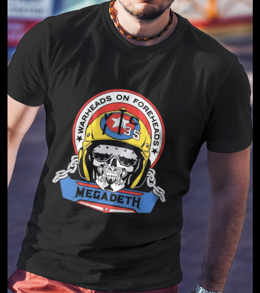 Megadeth Warheads On Foreheads Military Helmet Skull T-Shirt