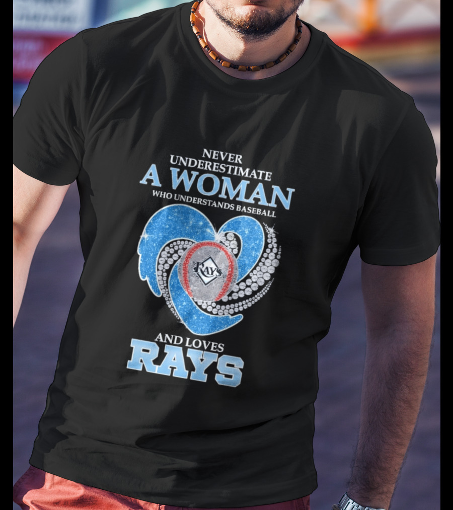 Underestimate A Woman Who Loves Rays T-Shirt