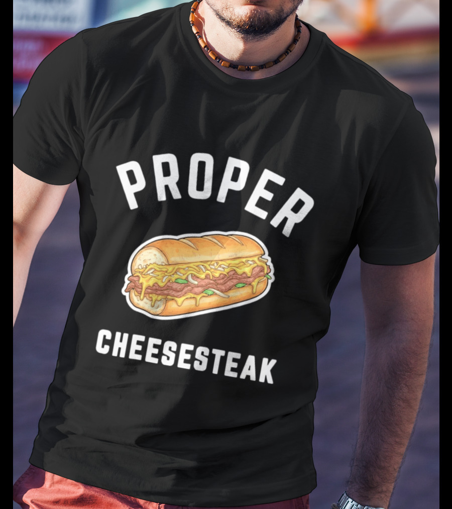 Proper Cheesesteak Sandwich Illustration With Cheese And Onions T-Shirt