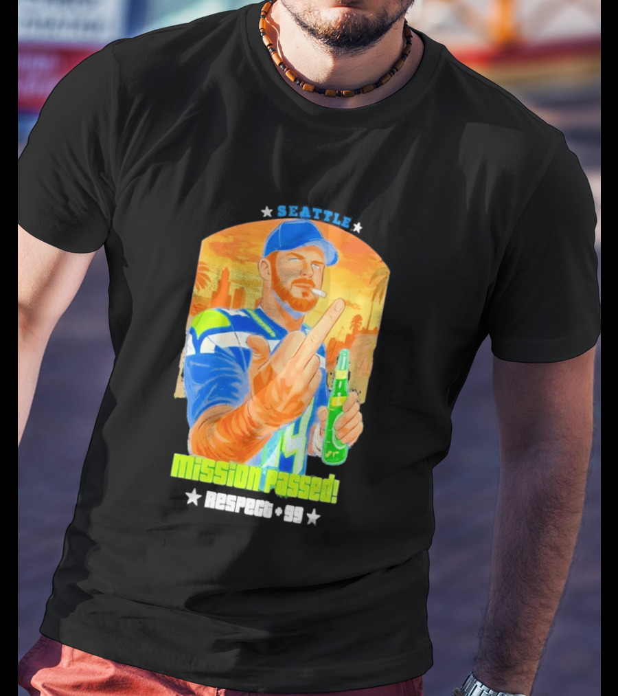 Mission Passed Sam Darnold Seattle Middle Finger Seahawks T-Shirt