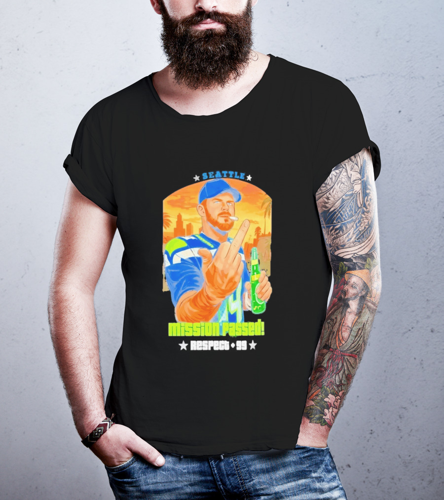 Mission Passed Sam Darnold Seattle Middle Finger Seahawks T-Shirt