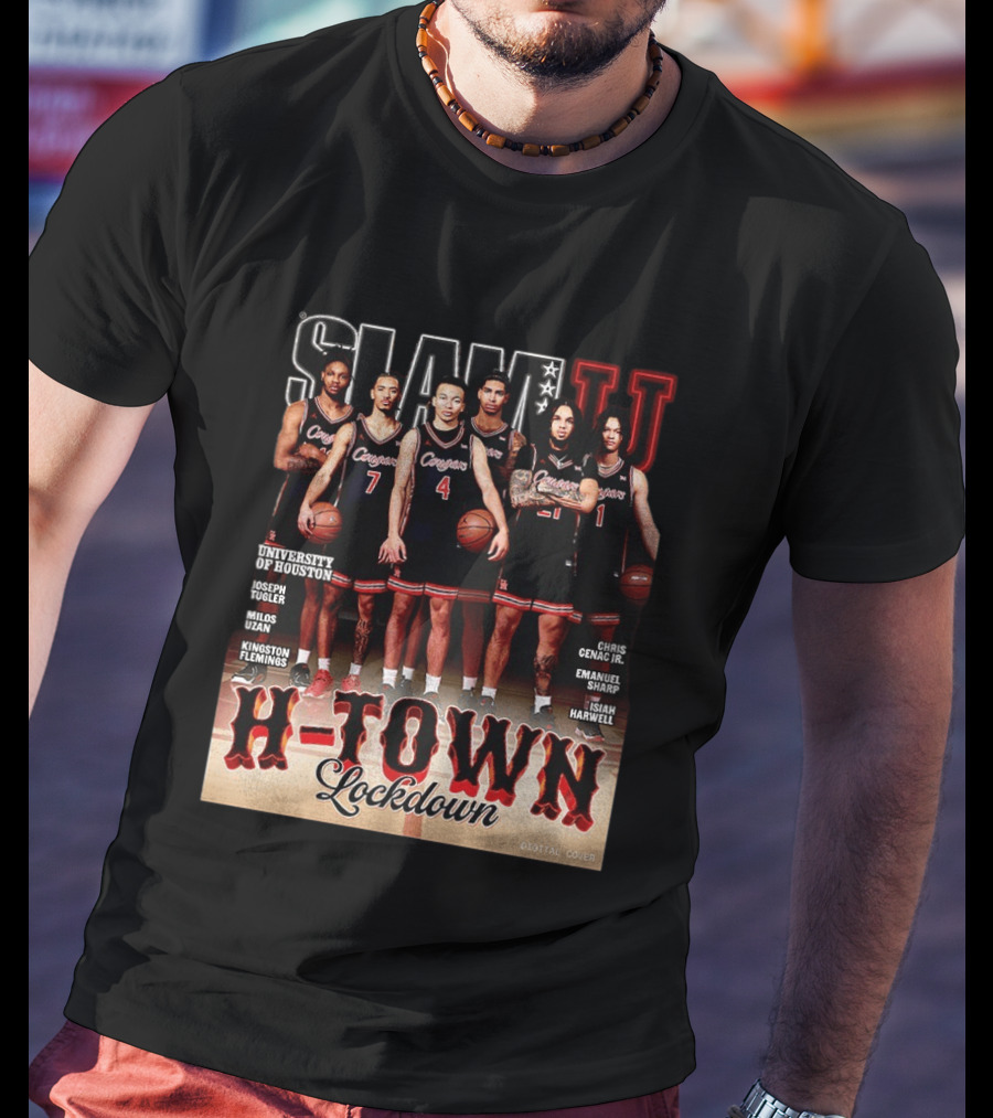 Slam U H Town Lockdown University Of Houston Basketball Team Cover T-Shirt