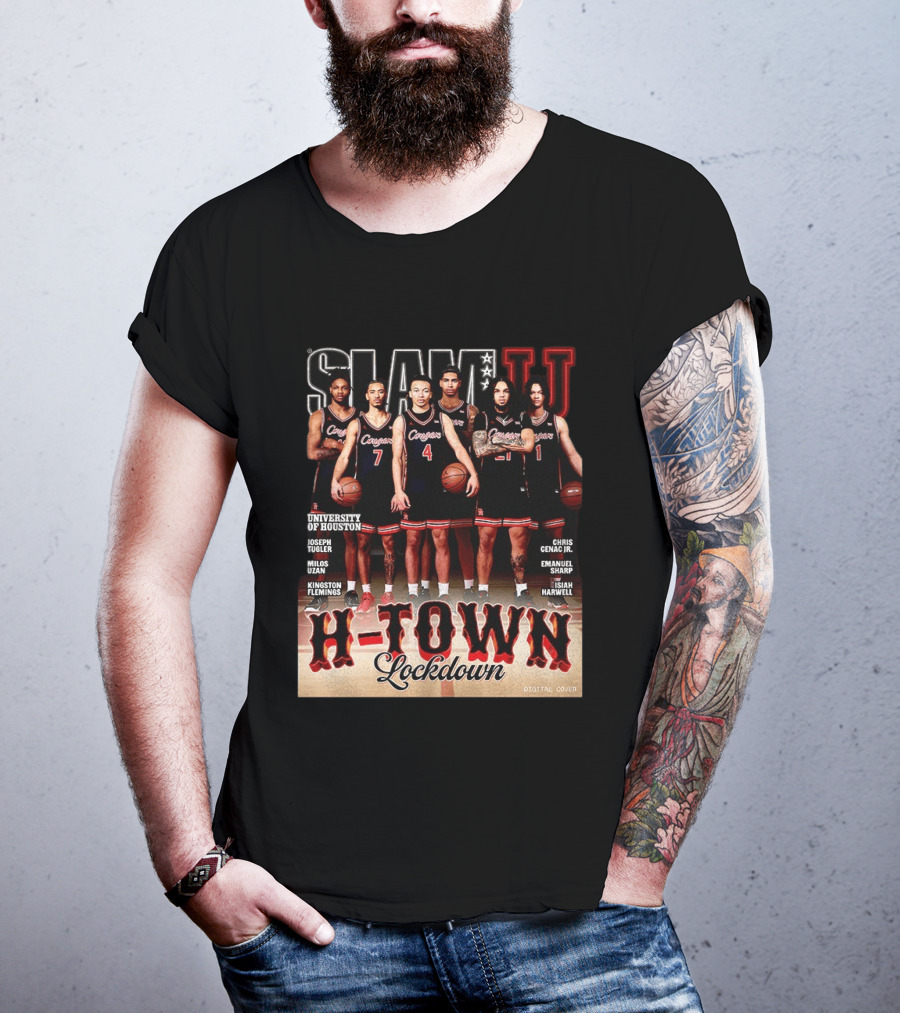 Slam U H Town Lockdown University Of Houston Basketball Team Cover T-Shirt