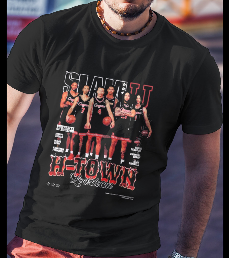 SLAM U 20 Houston Cougars H Town Lockdown Basketball Team T-Shirt