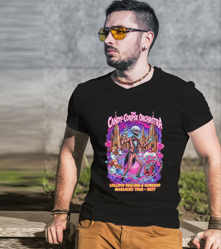 The Candy Corpse Orchestra Lollipop Requiem And Gumdrop Massacre Tour 2077 T-Shirt