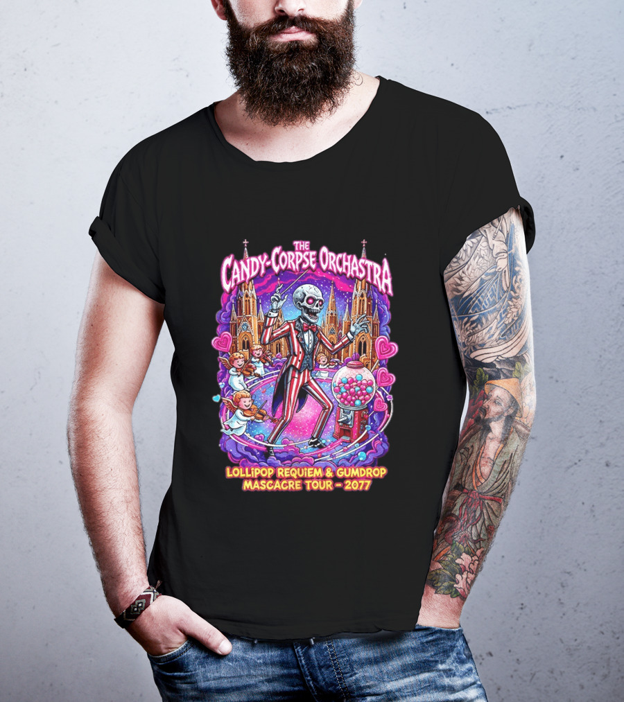 The Candy Corpse Orchestra Lollipop Requiem And Gumdrop Massacre Tour 2077 T-Shirt
